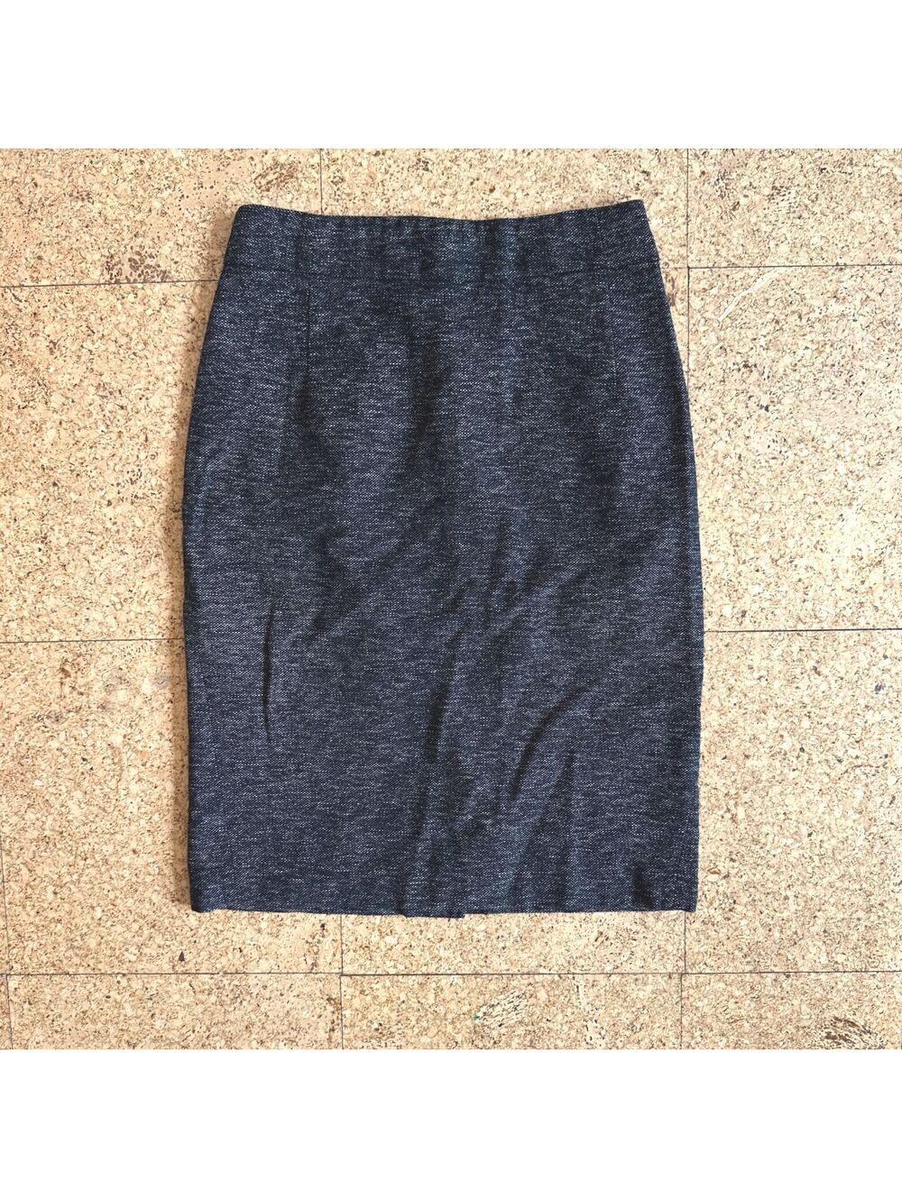 Theory Joanie K Strategy Charcoal Tweed Pencil Skirt Women's 4 Wool USA Made